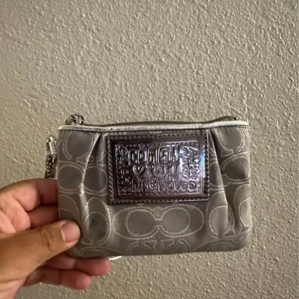 Coach Poppy Metallic Wristlet